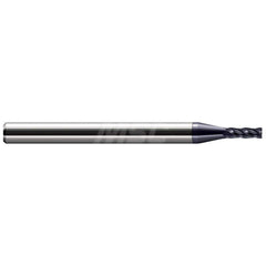 Corner Radius End Mill: 3/32″ Dia, 3/8″ LOC, 0.01″ Radius, 4 Flutes, Solid Carbide 2-1/2″ OAL, 1/8″ Shank Dia, 30 ° Helix, AlTiN Coated, Corner Radius End, Centercutting