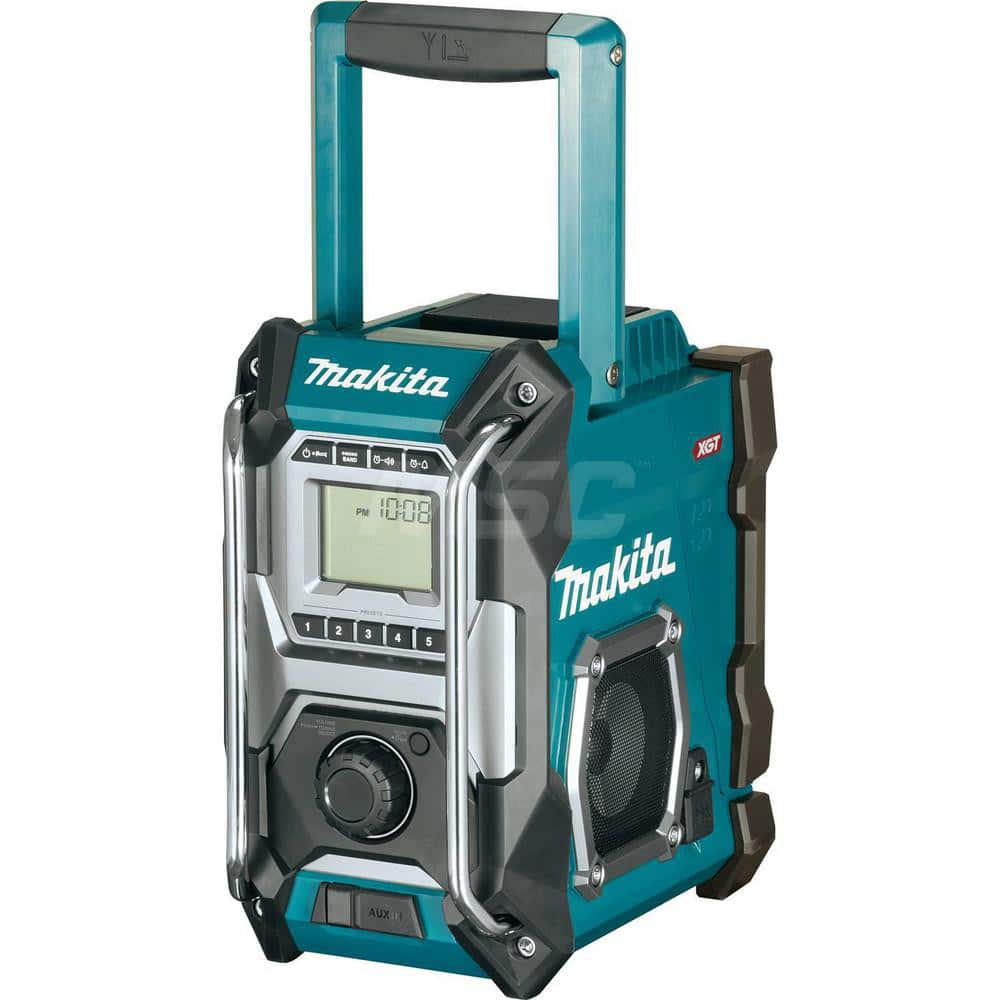 Job Site Radios; Type: Cordless Job Site Radio; Height (Decimal Inch): 13; Width (Decimal Inch): 11.5400; Depth (Decimal Inch): 7.0000; Power: Battery; Display Type: Backlit LCD; Includes: (1) AC Adapter (SE00000457); (2) AA Battery for Clock