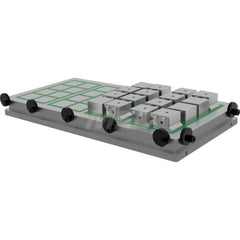 Electro-Permanent Magnetic Chucks; Shape: Rectangle; Length (Inch): 36; Width/Diameter (Inch): 18; Height (Inch): 2; Magnet Pole Type: Square; Pole Alignment: 2″ x 2″; Operating Frequency (Hz): 50/60; Clamping Force: 170 N/sq. cm