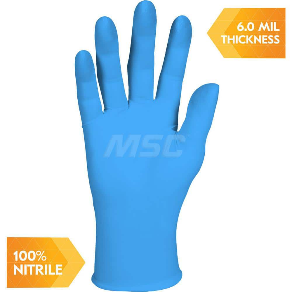 Disposable Gloves: 6 mil, Nitrile Blue, 9-1/2″ Length, Textured, FDA Approved