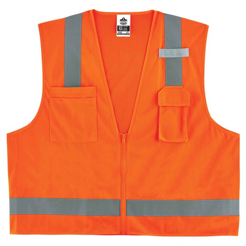 8249Z S/M Orange Econ Surveyors Vest Type R Class 2 - Industrial Tool & Supply