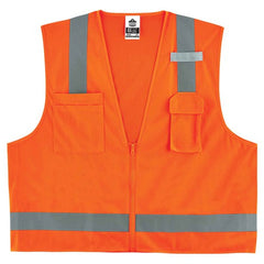 8249Z S/M Orange Econ Surveyors Vest Type R Class 2 - Industrial Tool & Supply