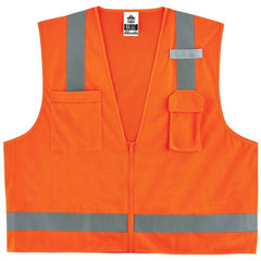 8249Z XS Orange Econ Surveyors Vest Type R Class 2 - Industrial Tool & Supply