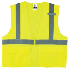 8220Z Standard Vest Lime 2X3X Zipper Glowear - Industrial Tool & Supply