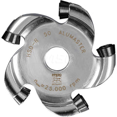 Indexable Grinding Wheels; Material: Aluminum; Material Application: Aluminum; Number of Inserts: 5; Finish/Coating: Carbide; Hole Diameter (Inch): 3/8; Series: ALUMASTER; Includes: One ALUMASTER High Speed Disc and 5 inserts