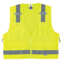 8250Z 4/5 XL Lime Surveyors Vest Type R Class 2 - Industrial Tool & Supply