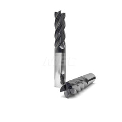 Square End Mill: 1/2'' Dia, 1-1/2'' LOC, 1/2'' Shank Dia, 3'' OAL, 4 Flutes, Solid Carbide Single End, nACo Finish, Upcut Flute, 38 ™ Variable Helix, Centercutting, RH Cut, RH Flute, Series 1030 & Hurrimill