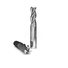 Square End Mill: 5/16'' Dia, 1-1/8'' LOC, 5/16'' Shank Dia, 3'' OAL, 3 Flutes, Solid Carbide Single End, Uncoated, Upcut Flute, 37 ° Helix, Centercutting, RH Cut, RH Flute, Series 1025 & Alumigator