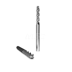 Ball End Mill: 0.3125″ Dia, 3 Flute, Solid Carbide 2-1/2″ OAL, 5/16″ Shank Dia, 37 ° Helix, ZrN Coated, Single End, Series 2045