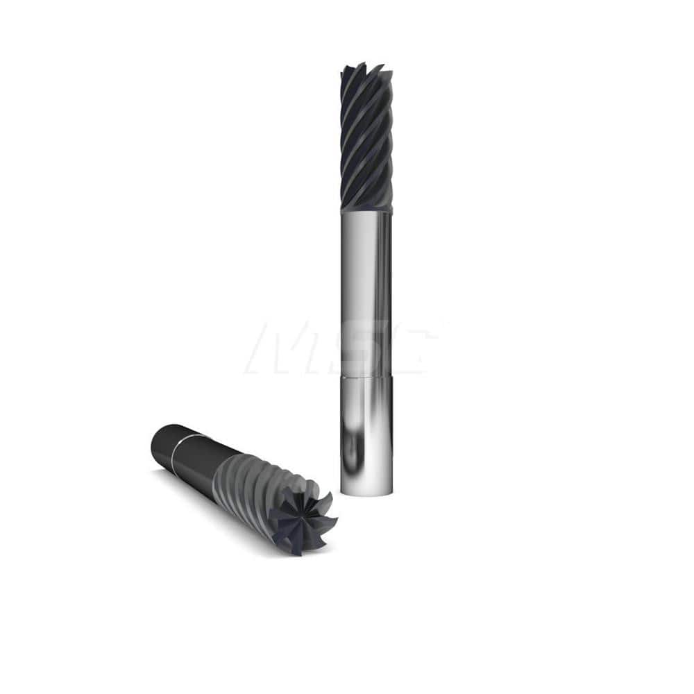 Square End Mill: 1/2'' Dia, 5/8'' LOC, 1/2'' Shank Dia, 3'' OAL, 8 Flutes, Solid Carbide Single End, AlCrO-MAX Finish, Upcut Flute, 40 ° Helix, Centercutting, RH Cut, RH Flute, Series 285