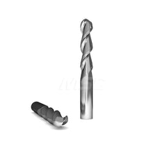 Ball End Mill: 0.375″ Dia, 1″ LOC, 2 Flute, Solid Carbide 2-1/2″ OAL, 3/8″ Shank Dia, 45 ° Helix, ZrN Coated, Single End, Series 2015