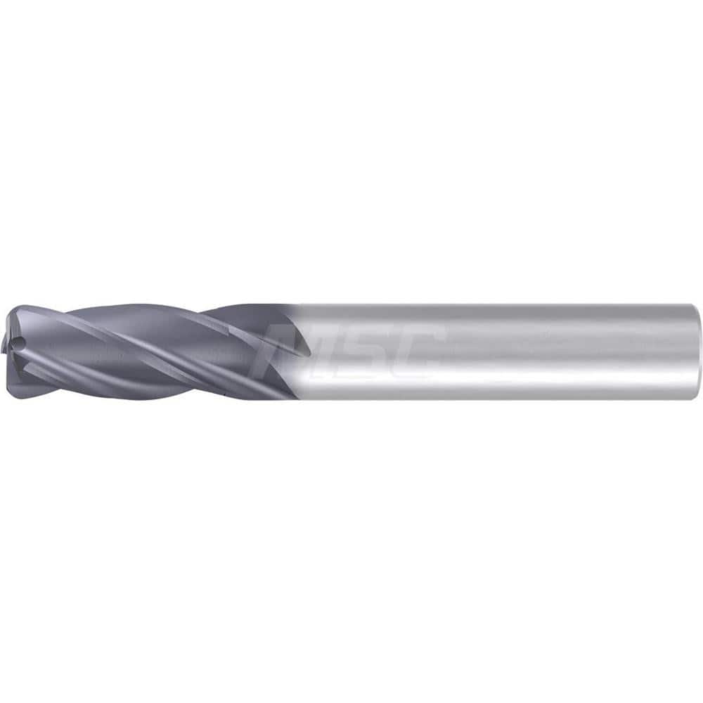 1/2″ Diam 4-Flute 35/38° Solid Carbide 0.01″ Corner Radius Roughing & Finishing End Mill AlCr Finish, 1-1/4″ LOC, 3-1/2″ OAL, 1/2″ Shank Diam, Centercutting, Standard Length