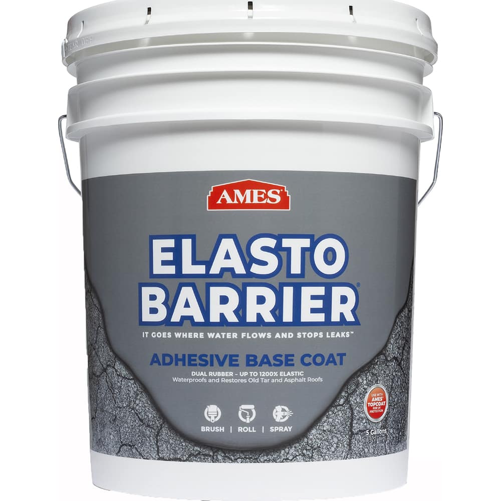 Ames - Elasto-Barrier 5 Gal Pail Gray Elastomeric Roof Coating - Exact Industrial Supply