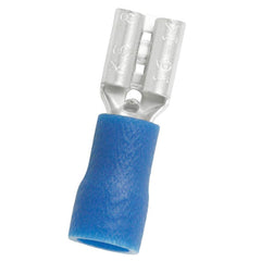 Wire Disconnects; Gender: Female; Insulation Type: Partially Insulated; Insulation Material: Vinyl; Connection Type: Crimp; Compatible Wire Size (sq mm): 1.5-2.5; Tab Width (Decimal Inch): 0.187; Tab Width (mm): 0.187 in; 4.75 mm; Color: Blue; Contact Mat