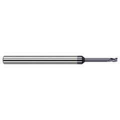 Square End Mill: 0.023'' Dia, 0.035'' LOC, 1/8'' Shank Dia, 2-1/2'' OAL, 3 Flutes, Solid Carbide Single End, AlTiN Finish, 30 ° Helix, Centercutting, RH Cut, RH Flute