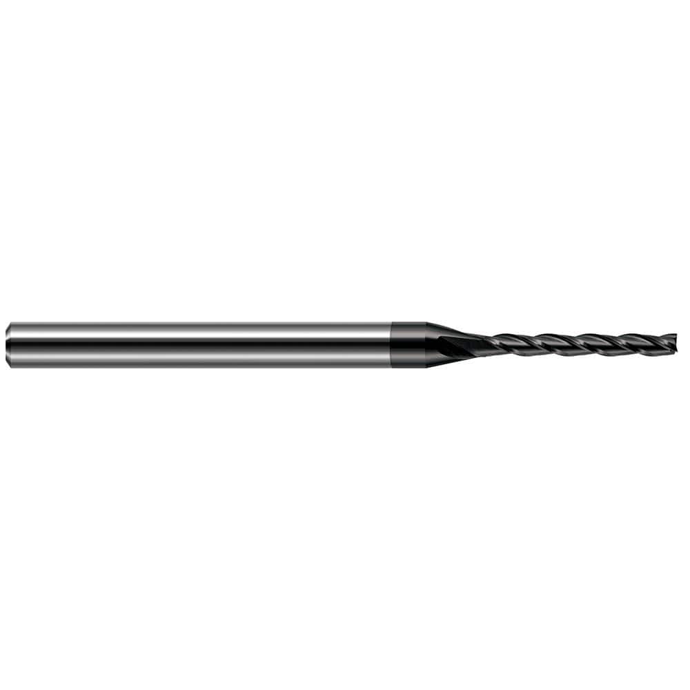 Square End Mill: 3/64'' Dia, 0.4'' LOC, 1/8'' Shank Dia, 2-1/2'' OAL, 3 Flutes, Solid Carbide Single End, Amorphous Diamond Finish, 30 ° Helix, RH Cut, RH Flute