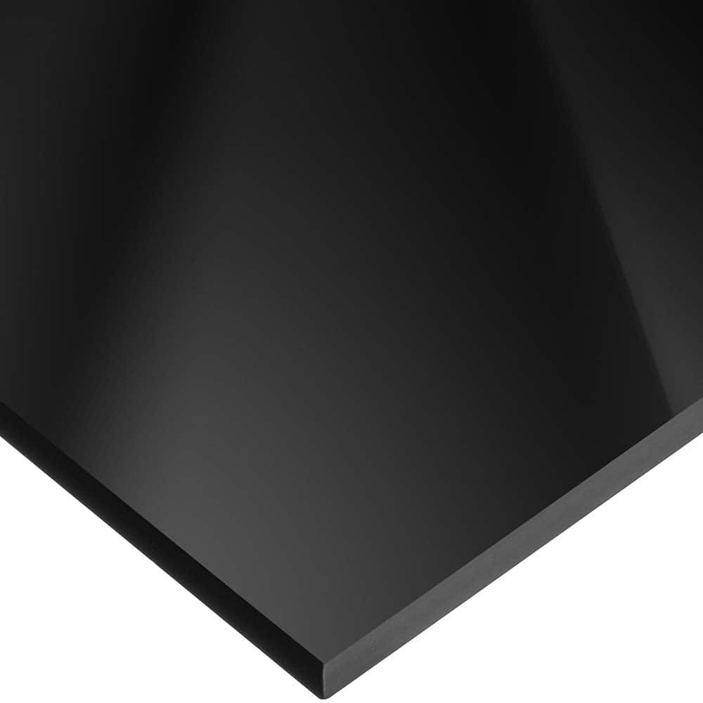 USA Sealing - Plastic Bars; Material: Cast Acrylic ; Shape: Rectangular ; Height (Inch): 1/8 ; Width (Inch): 2 ; Length (Feet): 1.000 ; Color: Black - Exact Industrial Supply