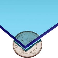 USA Sealing - Plastic Sheets; Material: Cast Acrylic ; Thickness (Inch): 1/8 ; Length (Feet): 1 ; Tensile Strength (psi): 10000 ; Color: Tinted Blue ; Material Grade: Standard - Exact Industrial Supply