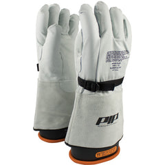 ‎148-6000/12 Leather Gloves - Leather Protector - Grain Goatskin - Class 1-2 - 14 In. Gauntlet Cuff - Exact Industrial Supply