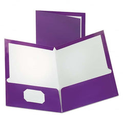 OXFORD - File Folders, Expansion Folders & Hanging Files Folder/File Type: Pocket Folders Color: Purple - Industrial Tool & Supply