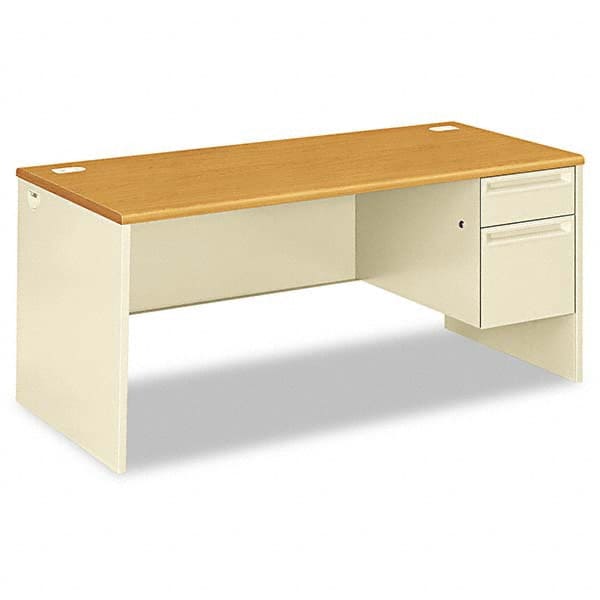 Hon - Office Desks Type: Single Pedestal w/Right Hand Return Center Draw: No - Industrial Tool & Supply