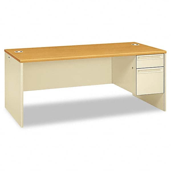 Hon - Office Desks Type: Single Pedestal w/Right Hand Return Center Draw: No - Industrial Tool & Supply
