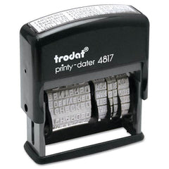 Trodat - Pre-inked Custom Stamps Type: Custom Stamp - 12 Message Dater Message: Date/Answered/Received/Entered/Backordered/Cancelled/Charged/PAID/Checked/Shipped/Billed/Delivered/Faxed - Industrial Tool & Supply