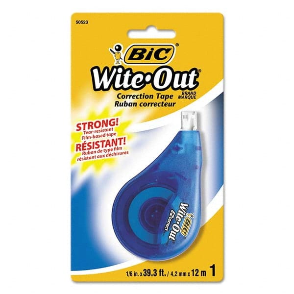 Bic - Correction Fluid & Tape Type: Correction Tape Non-Refillable Tape Size: 1/6 x 472" - Industrial Tool & Supply