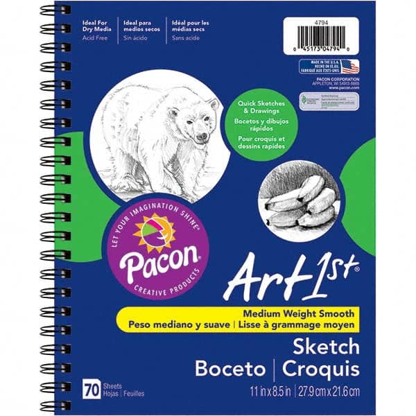 Pacon - Note Pads, Writing Pads & Notebooks Writing Pads & Notebook Type: Sketch Size: 11 x 8-1/2 - Industrial Tool & Supply