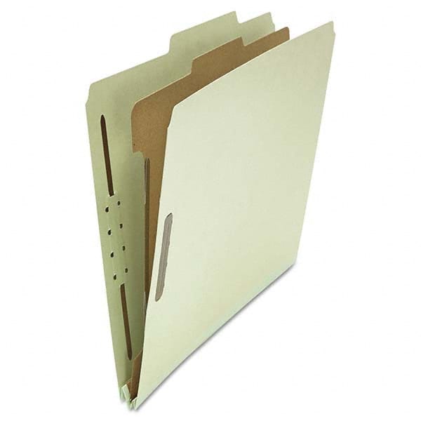 UNIVERSAL - File Folders, Expansion Folders & Hanging Files Folder/File Type: Classification Folders with Tob Tab Fastener Color: Gray; Green - Industrial Tool & Supply