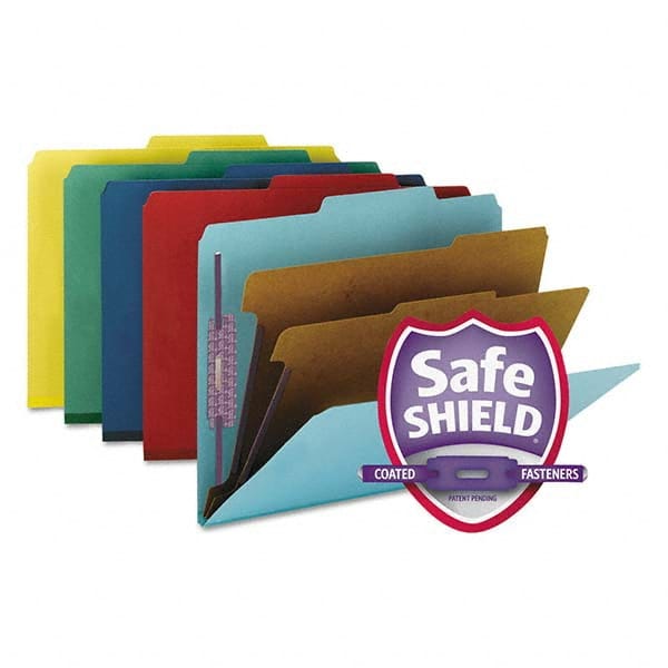 SMEAD - File Folders, Expansion Folders & Hanging Files Folder/File Type: Classification Folders with Tob Tab Fastener Color: Multi-Color - Industrial Tool & Supply