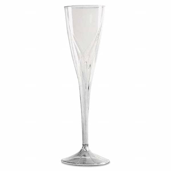 WNA - Classicware One-Piece Champagne Flutes, 5 oz, Clear, Plastic, 10/Pack - Industrial Tool & Supply