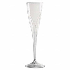 WNA - Classicware One-Piece Champagne Flutes, 5 oz, Clear, Plastic, 10/Pack - Industrial Tool & Supply