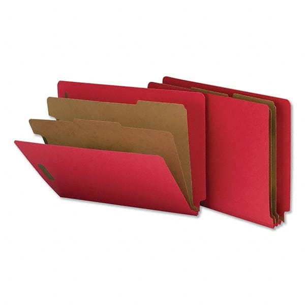 UNIVERSAL - File Folders, Expansion Folders & Hanging Files Folder/File Type: Classification Folders with Tob Tab Fastener Color: Red - Industrial Tool & Supply