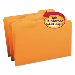 SMEAD - File Folders, Expansion Folders & Hanging Files Folder/File Type: File Folders with Top Tab Fastener Color: Orange - Industrial Tool & Supply