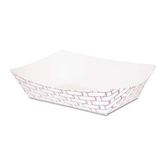 Boardwalk - Paper Food Baskets, 1 lb Capacity, Red/White, 1000/Carton - Industrial Tool & Supply