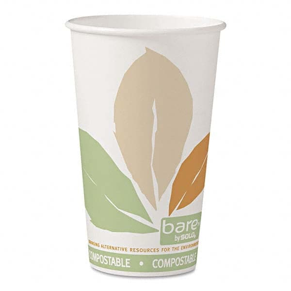 DART - Bare by Solo Eco-Forward PLA Paper Hot Cups, Leaf Design, 16 oz, 1000/Carton - Industrial Tool & Supply