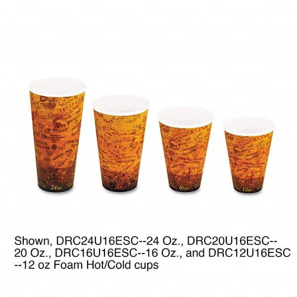 DART - Foam Hot/Cold Cups, 16 oz, Brown/Black, 1000/Carton - Industrial Tool & Supply