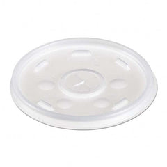 DART - Plastic Lids, for 12 oz Hot/Cold Foam Cups, Slip-Thru Lid, White, 1000/Carton - Industrial Tool & Supply