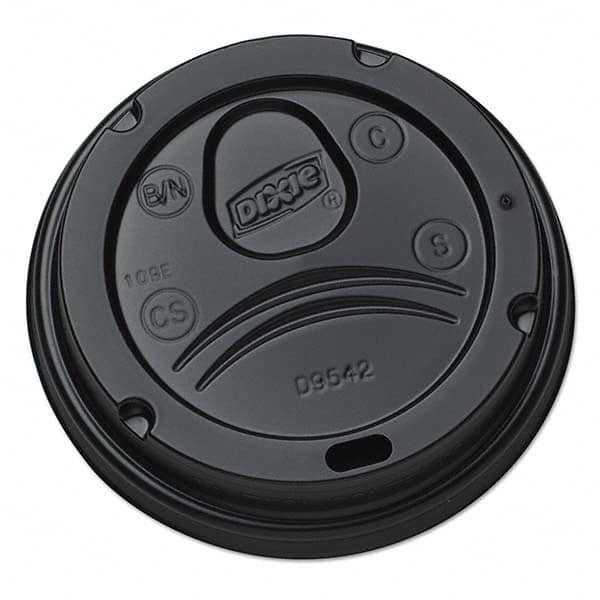 Dixie - Drink-Thru Lids for 10-20 oz Cups, Plastic, Black - Industrial Tool & Supply