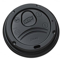 Dixie - Drink-Thru Lids for 10-20 oz Cups, Plastic, Black - Industrial Tool & Supply