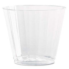 WNA - Classic Crystal Plastic Tumblers, 9 oz, Clear, Fluted, Squat, 12/Pack - Industrial Tool & Supply