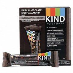 KIND - Snacks, Cookies, Candy & Gum Breakroom Accessory Type: Granola Bars Breakroom Accessory Description: Nuts and Spices Bar, Dark Chocolate Mocha Almond, 1.4 oz Bar, 12/Box - Industrial Tool & Supply