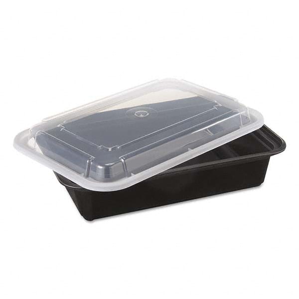 Pactiv - VERSAtainers, Black/Clear, 38 oz, 6w x 8 1/2d x 2h, 150/Carton - Industrial Tool & Supply