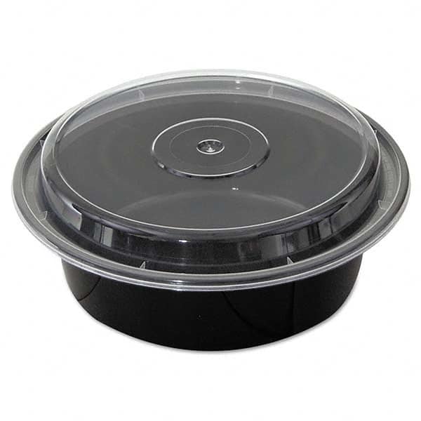 Pactiv - VERSAtainers, Black/Clear, 32 oz, 7" Diam x 2"H, 150/Carton - Industrial Tool & Supply