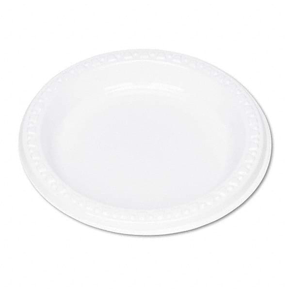 Tablemate Products - Plastic Dinnerware, Plates, 6" Diam, White, 125/Pack - Industrial Tool & Supply