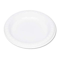 Tablemate Products - Plastic Dinnerware, Plates, 6" Diam, White, 125/Pack - Industrial Tool & Supply