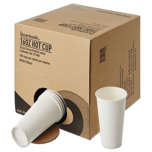 Boardwalk - Convenience Pack Paper Hot Cups, 16 oz, White, 180/Carton - Industrial Tool & Supply