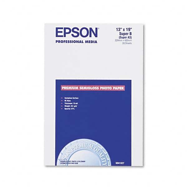 Epson - Office Machine Supplies & Accessories Office Machine/Equipment Accessory Type: Photo Paper For Use With: Inkjet Printers - Industrial Tool & Supply