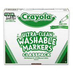 Crayola - Markers & Paintsticks Type: Marker Color: Black; Blue; Brown; Gray; Green; Orange; Pink; Red; Violet; Yellow - Industrial Tool & Supply
